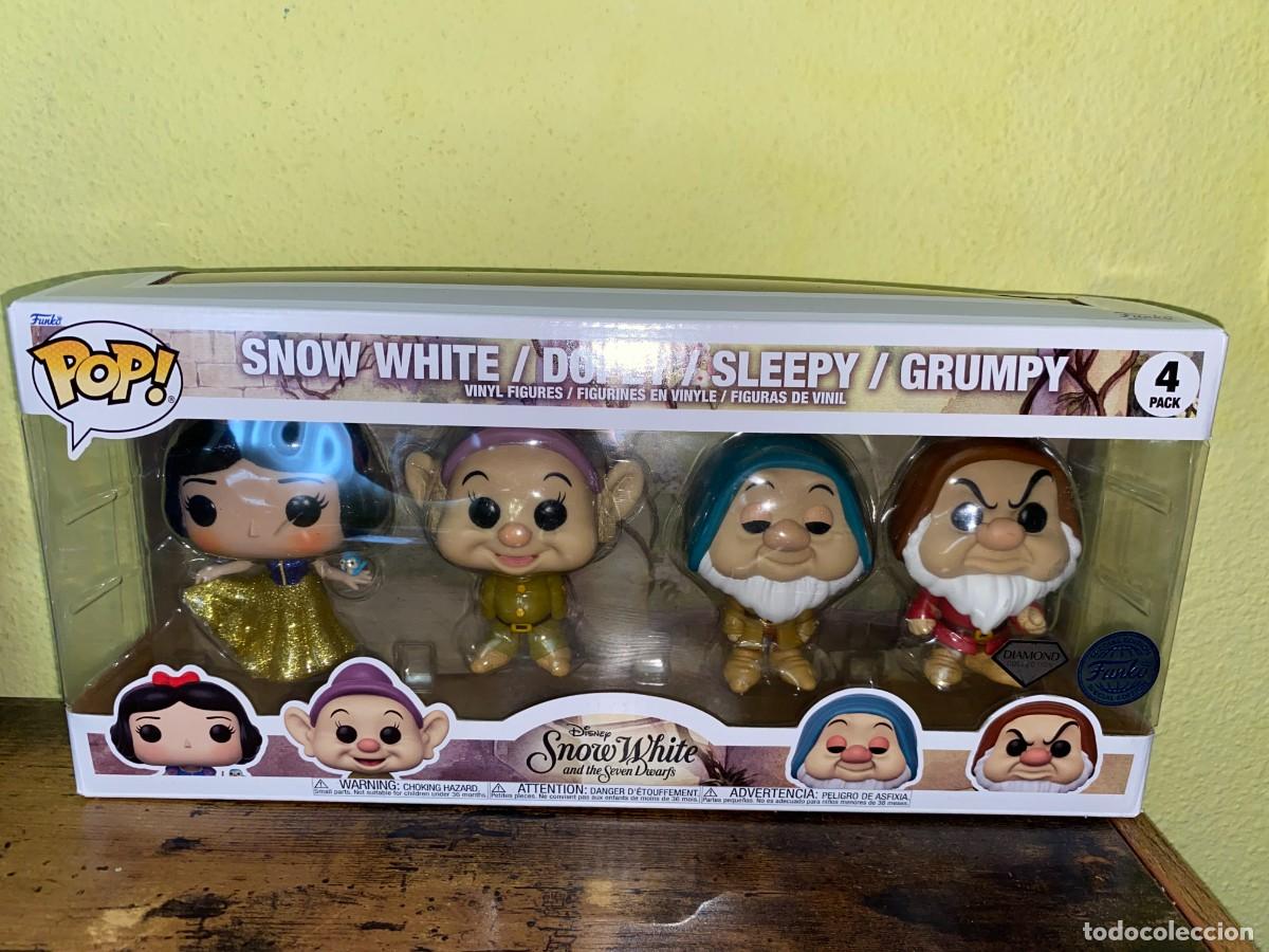 Coleccionismo: Pack 4 Funko Pop Snow White+Dopey+Sleepy+Grumpy