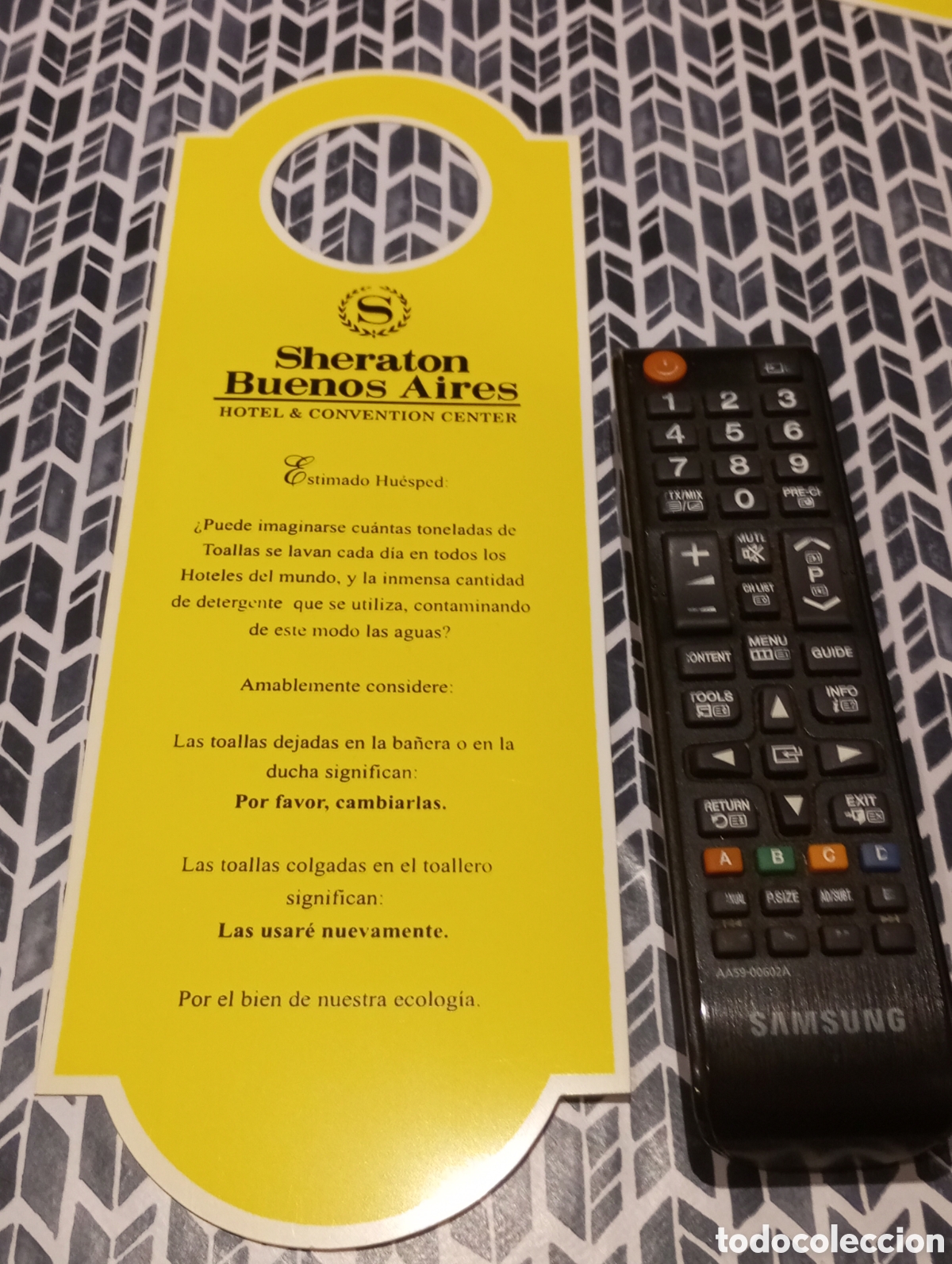 Coleccionismo: ETIQUETA TARJETA CARTEL HOTEL BUENOS AIRES AMARILLO - NO MOLESTAR, DO NOT DISTURB, TOALLAS