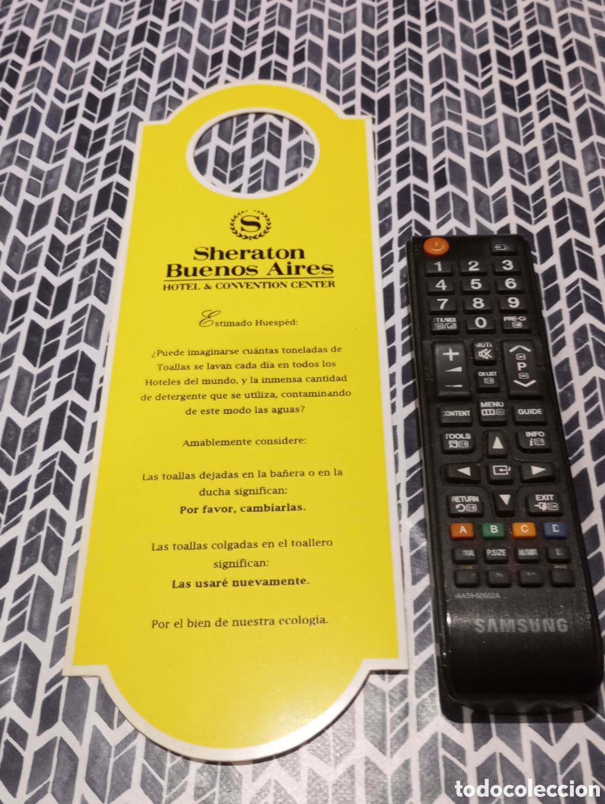 Coleccionismo: ETIQUETA TARJETA CARTEL HOTEL BUENOS AIRES AMARILLO - NO MOLESTAR, DO NOT DISTURB, TOALLAS