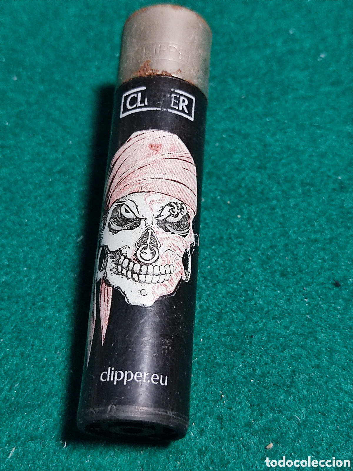 Coleccionismo: Mechero Clipper calavera pirata - Foto 1