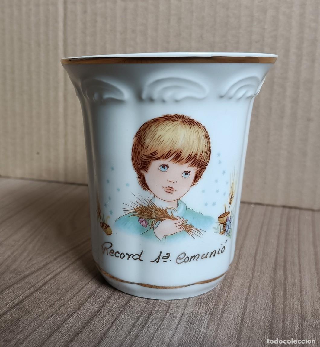 Coleccionismo: Antiguo vaso record primera comunio - recuerdo primera comunion
