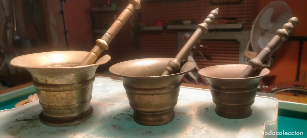 Coleccionismo: Juego de morteros de bronce - Foto 1