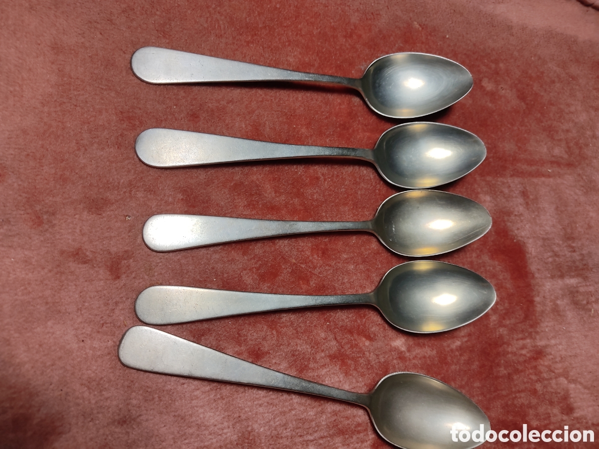 Coleccionismo: 5 cucharas de alpaca