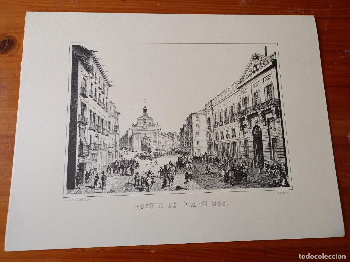 Coleccionismo: LAMINA DE LA PUERTA DEL SOL EN 1842 DE MADRID PARA ENMARCAR O COLECCIONAR