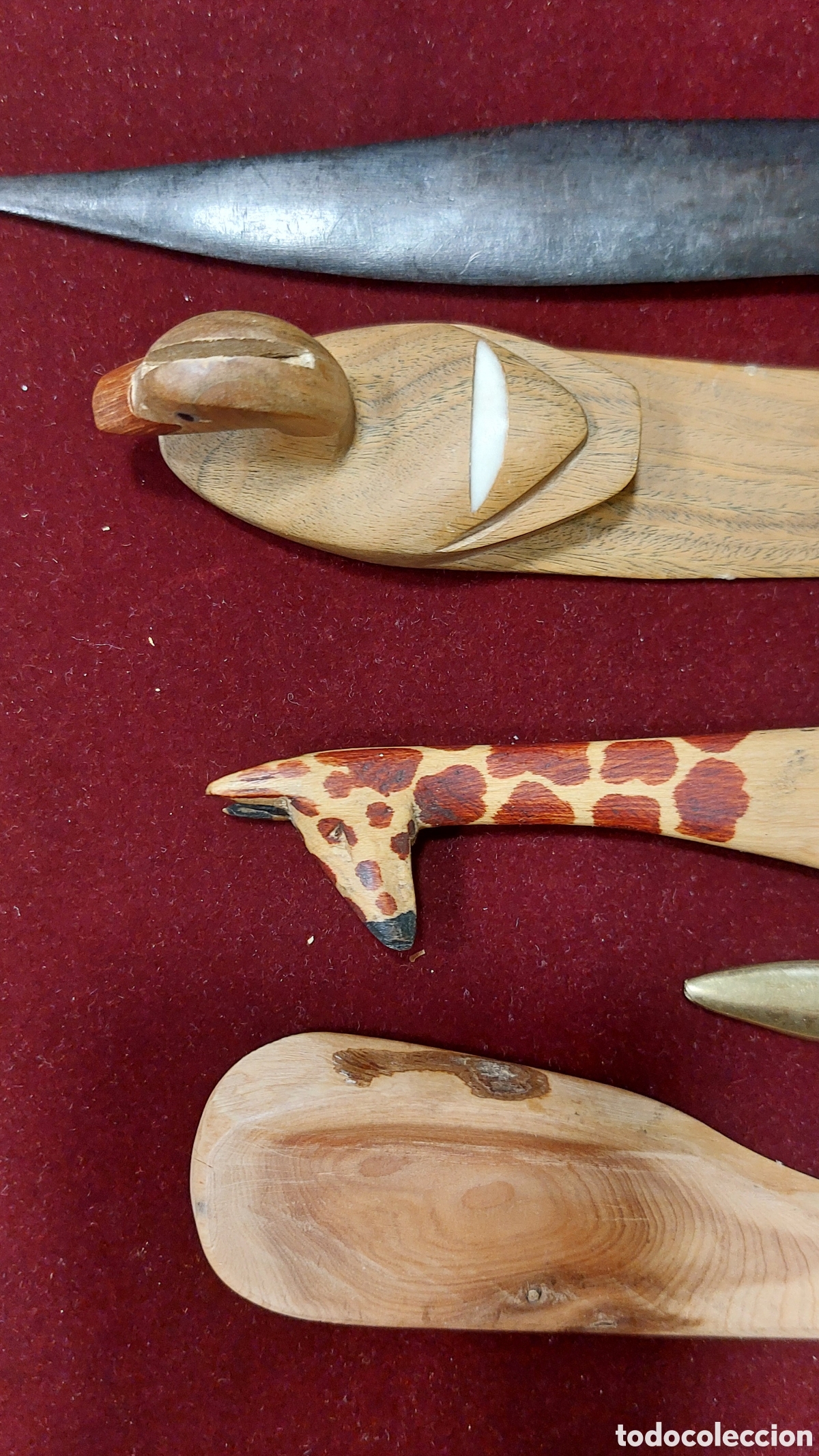 Coleccionismo: LOTE DE 5 ABRECARTAS DE MADERA Y BRONCE - Foto 2