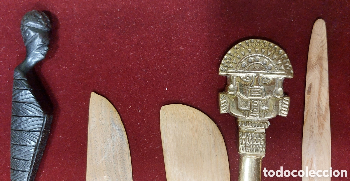 Coleccionismo: LOTE DE 5 ABRECARTAS DE MADERA Y BRONCE - Foto 3