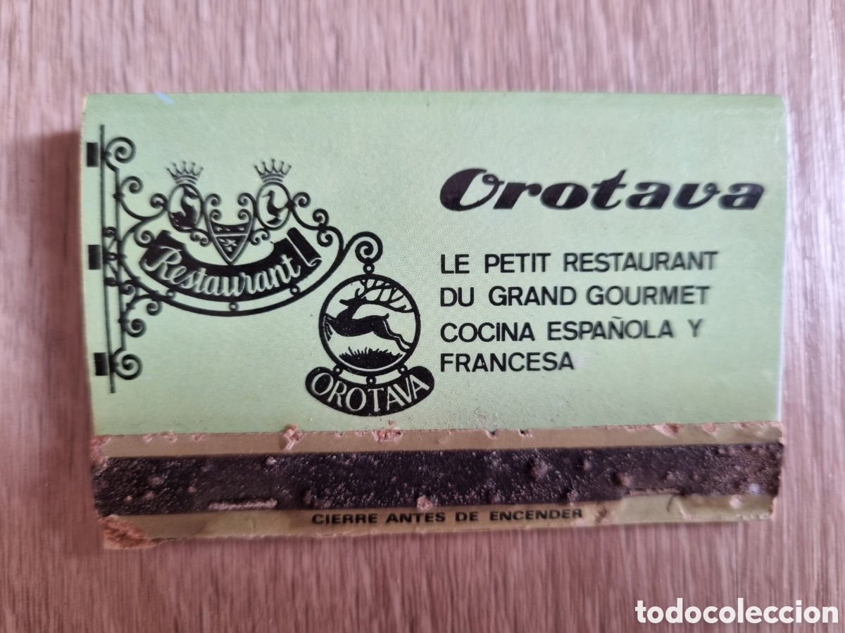 Coleccionismo: Restaurante Orotava (Barcelona). Antigua caja de cerillas. Completa. Sin uso