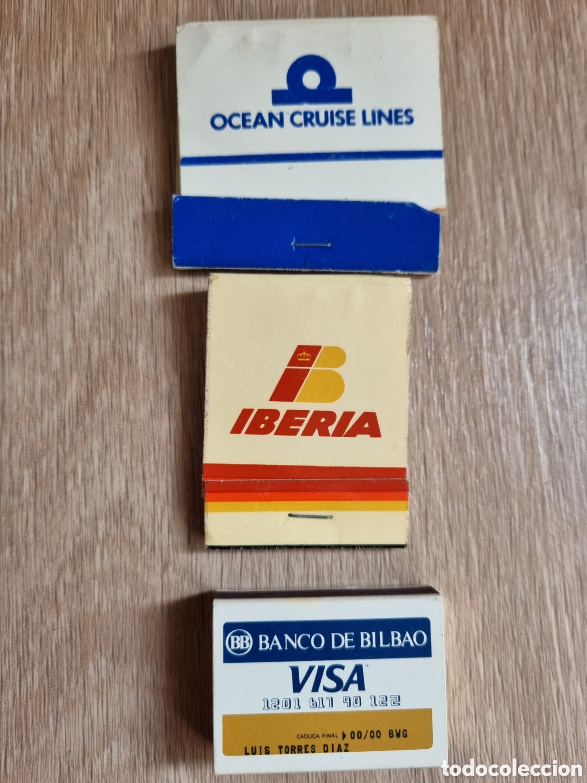 Coleccionismo: 3 Antiguas cajas de cerillas. Bancos y navegaci&oacute;n. Llenas sin usar.