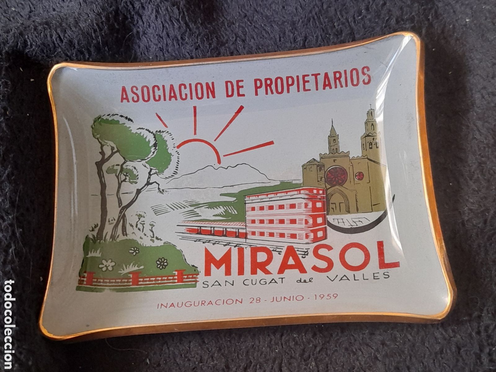 Coleccionismo: Ant bandejita publicitaria, Asociaci&oacute;n de Propietarios Mirasol, San Cugat del Valles, mide 11,6x8,6c