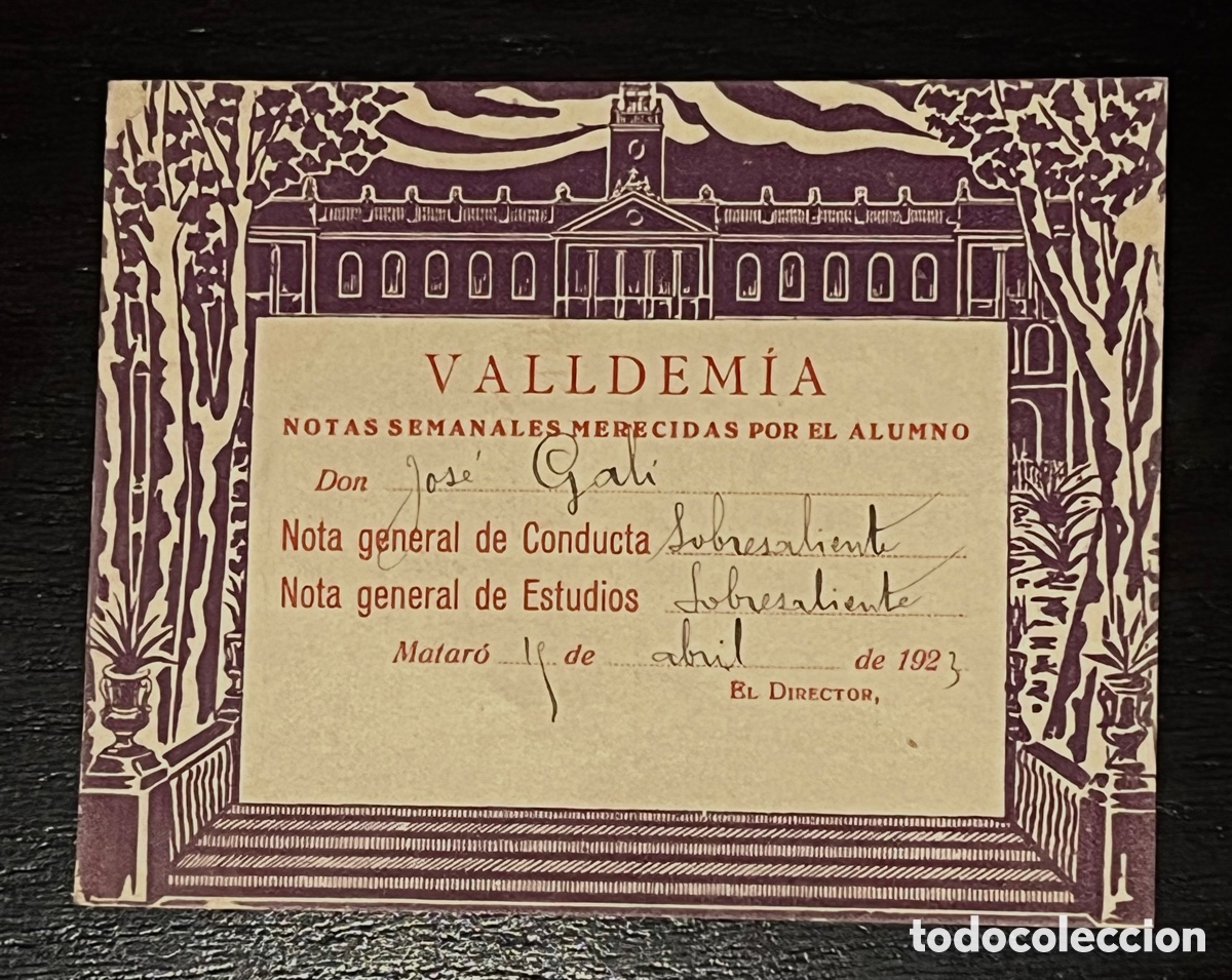 Coleccionismo: VALLDEM&Iacute;A, MATAR&Oacute; - NOTAS SEMANALES - 4 ABRIL 1923