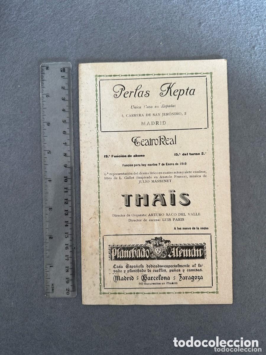 Coleccionismo: PROGRAMA TEATRO REAL DE MADRID DE 1919 - Foto 6