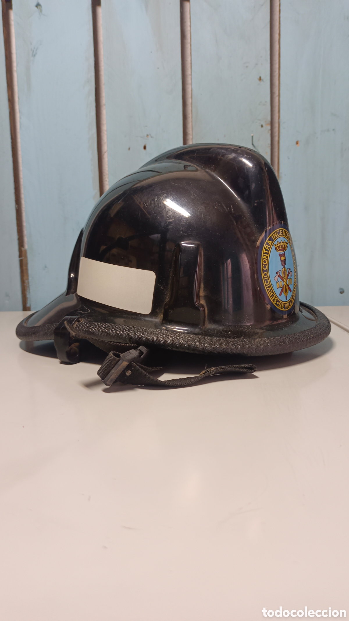 Coleccionismo: Casco bombero Sevilla MSA Fire-Cap - Foto 1