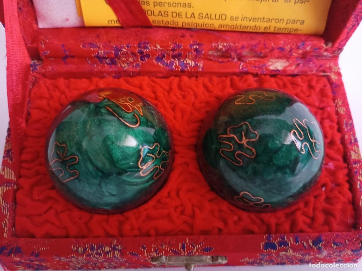 Coleccionismo: BOLAS DE LA SALUD CHINAS - ESMALTE CLOISONN&Eacute; - Foto 3