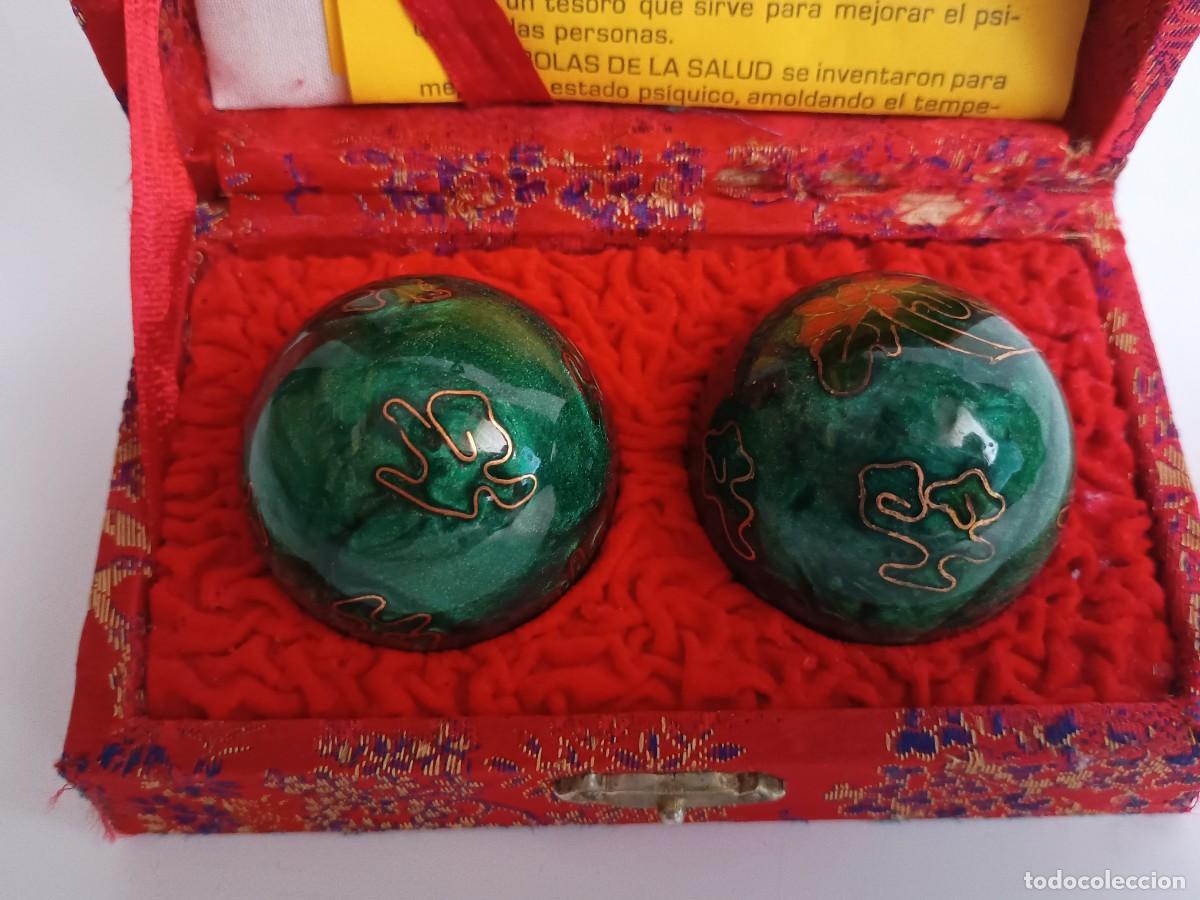 Coleccionismo: BOLAS DE LA SALUD CHINAS - ESMALTE CLOISONN&Eacute; - Foto 4