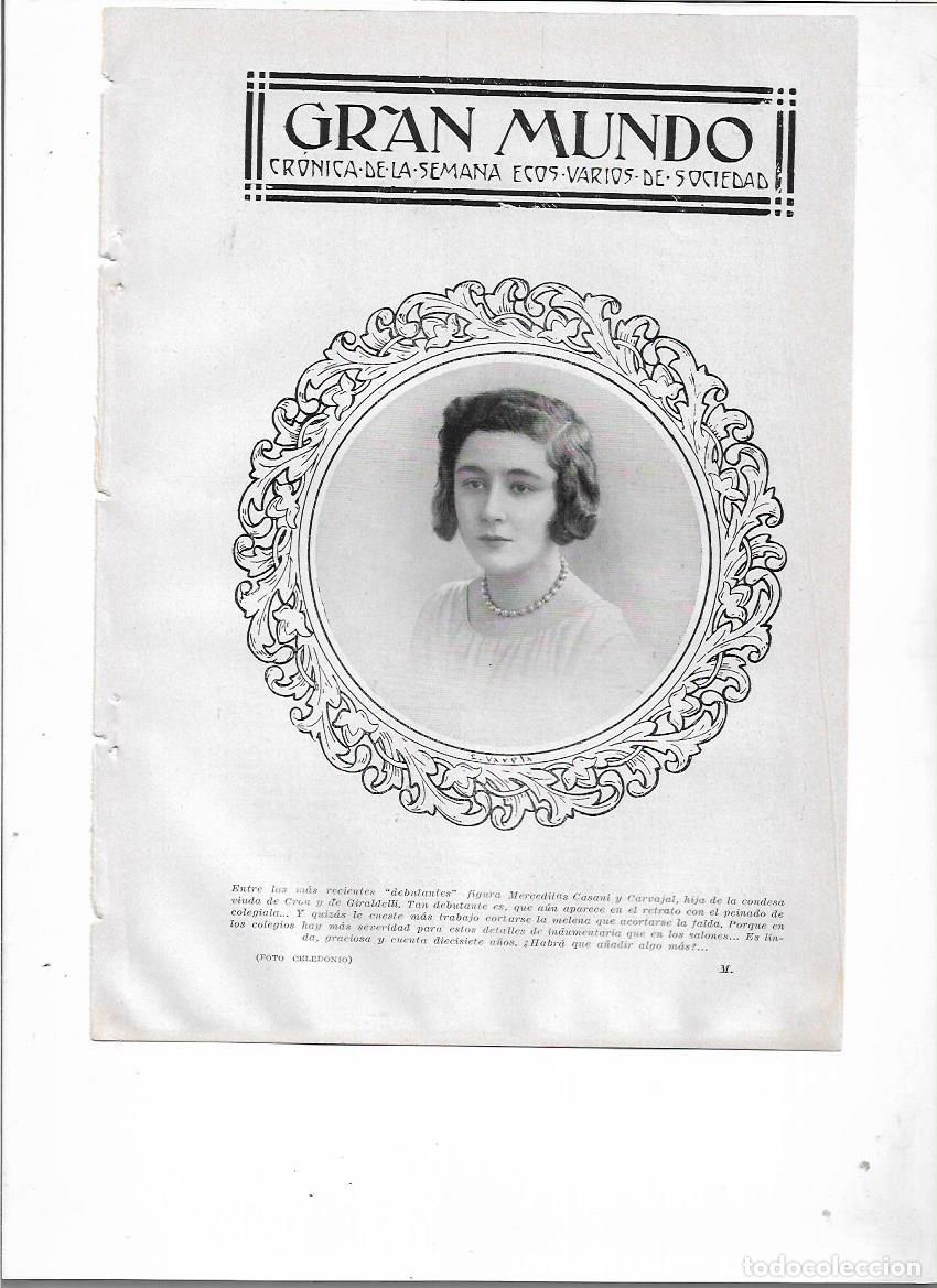 Coleccionismo: A&Ntilde;O 1929 RECORTE PRENSA MERCEDITAS MERCEDES CASANI CARVAJAL