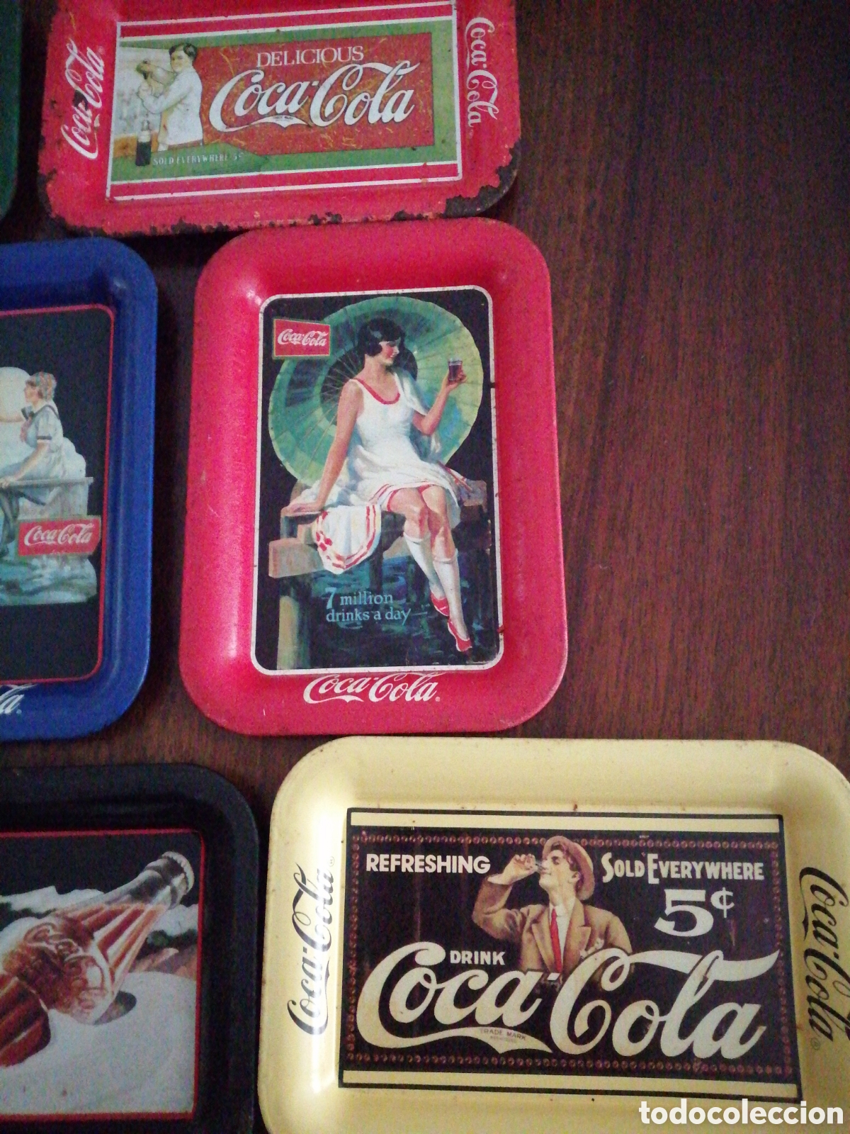 Coleccionismo: Ocho bandejas de coca cola - Foto 3