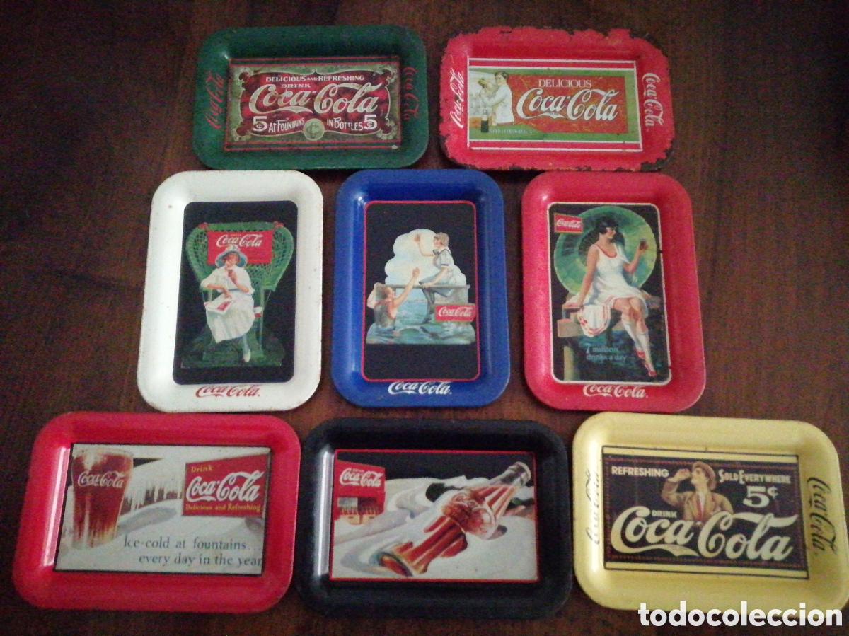 Coleccionismo: Ocho bandejas de coca cola - Foto 1