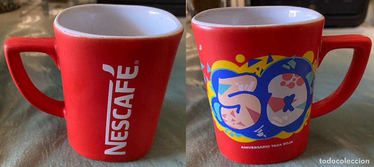 Coleccionismo: Taza de caf&eacute;. 50 aniversario de Taza Roja de Nescaf&eacute;. De loza. Nueva.
