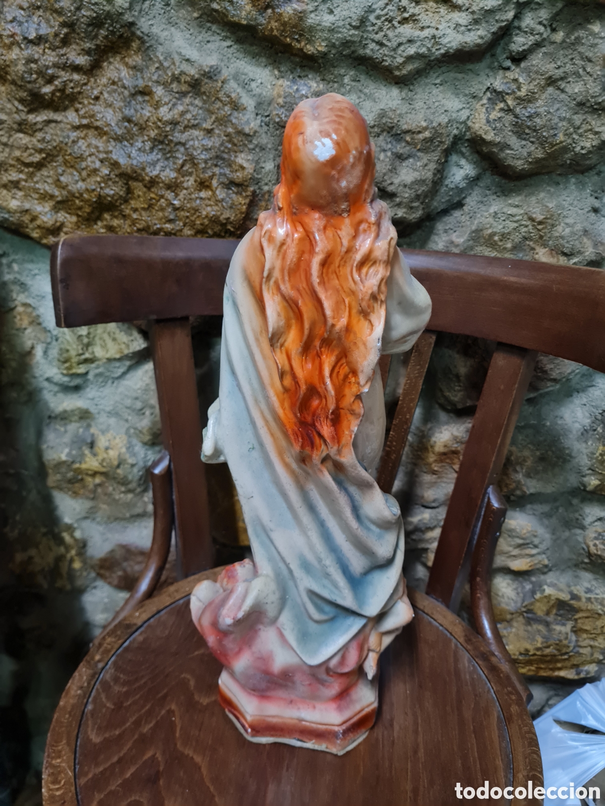 Coleccionismo: Virgen de estuco con angelitos - Foto 2