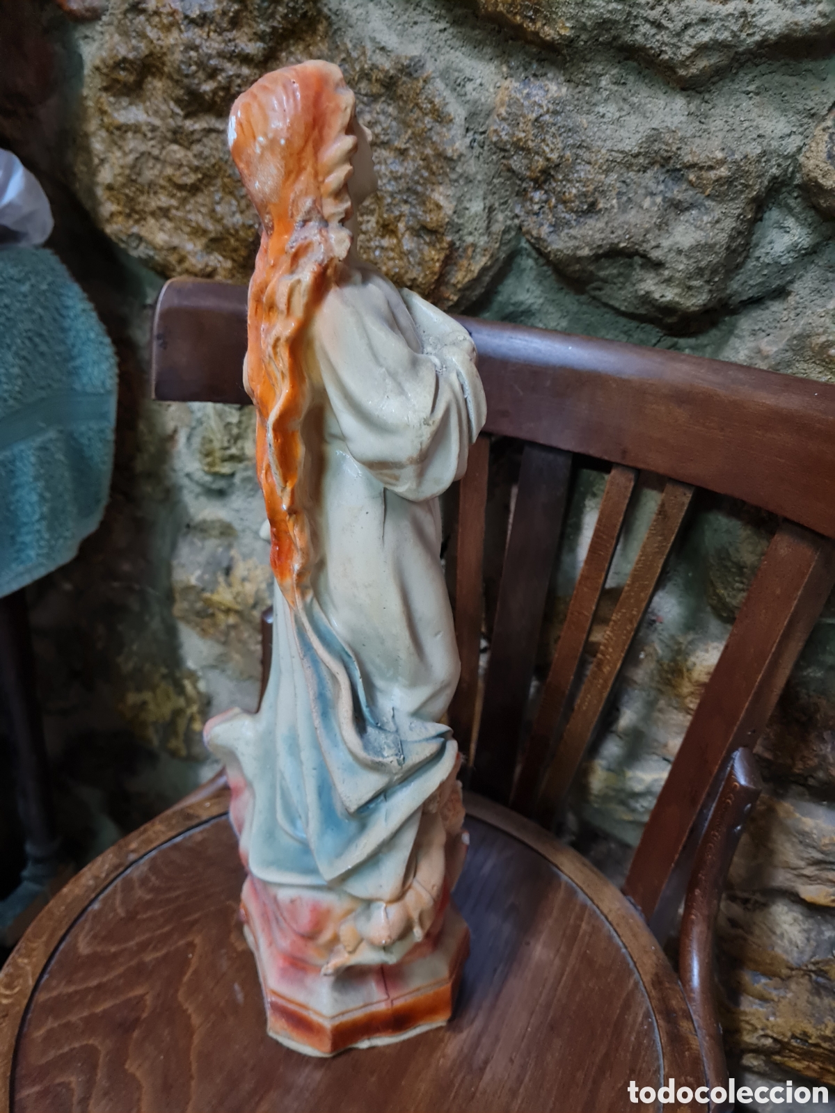Coleccionismo: Virgen de estuco con angelitos - Foto 6