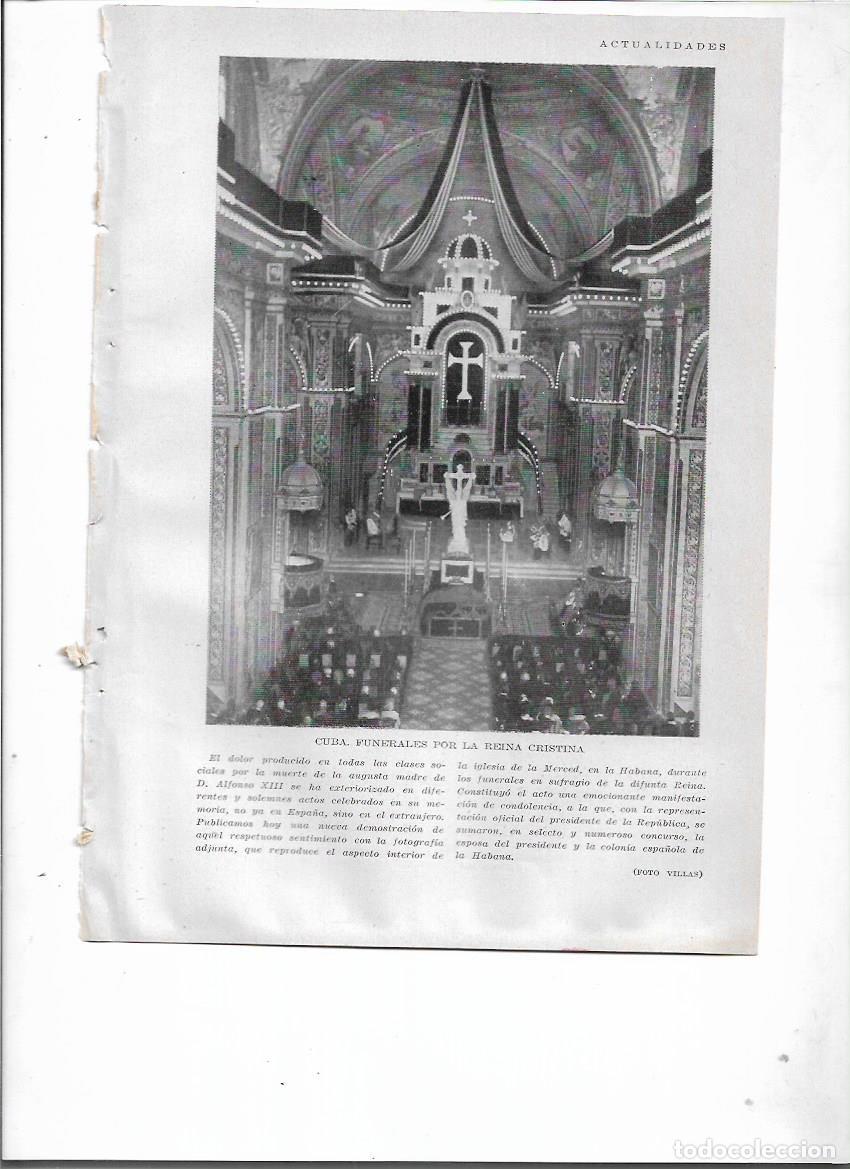 Coleccionismo: A&Ntilde;O 1929 RECORTE PRENSA CUBA IGLESIA DE LA MERCED LA HABANA FUNERAL REINA CRISTINA