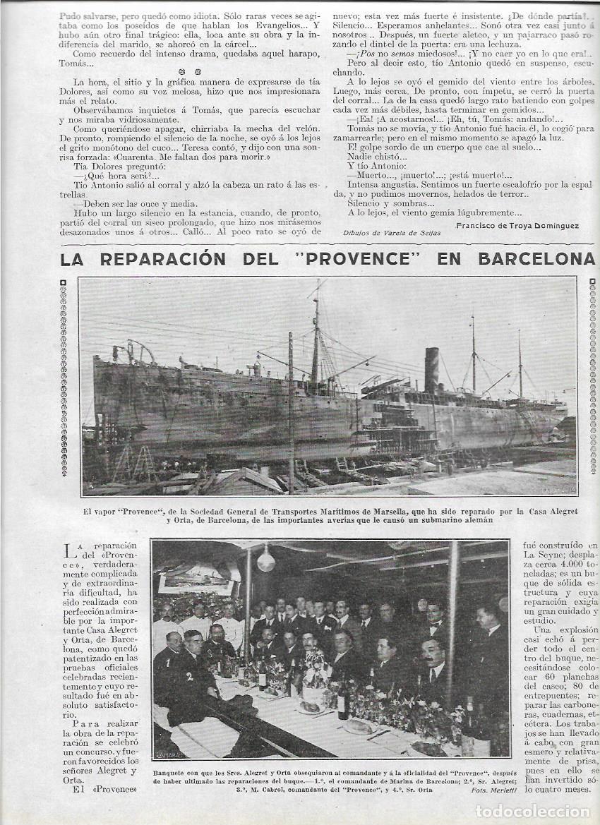 Coleccionismo: A&Ntilde;O 1919 RECORTE PRENSA BARCO REPARACION VAPOR PROVENCE EN BARCELONA POR LA CASA ALEGRET Y ORTA