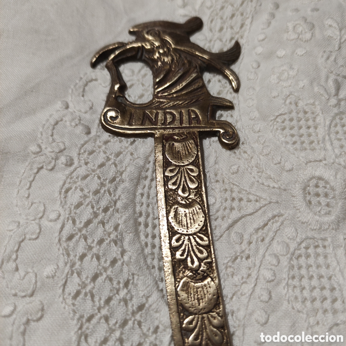 Coleccionismo: Abrecartas de bronce India - Foto 2