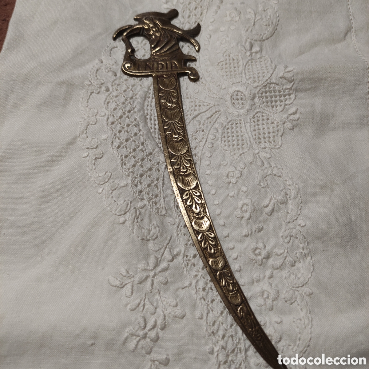 Coleccionismo: Abrecartas de bronce India - Foto 1