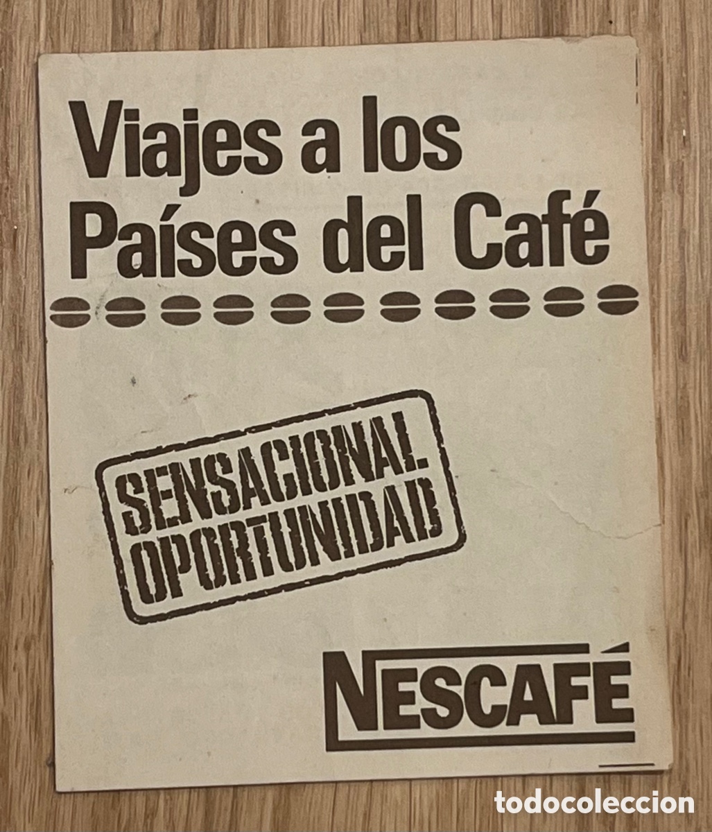 Coleccionismo: NESCAF&Eacute; - BOLET&Iacute;N PARA CONCURSO DE VIAJE