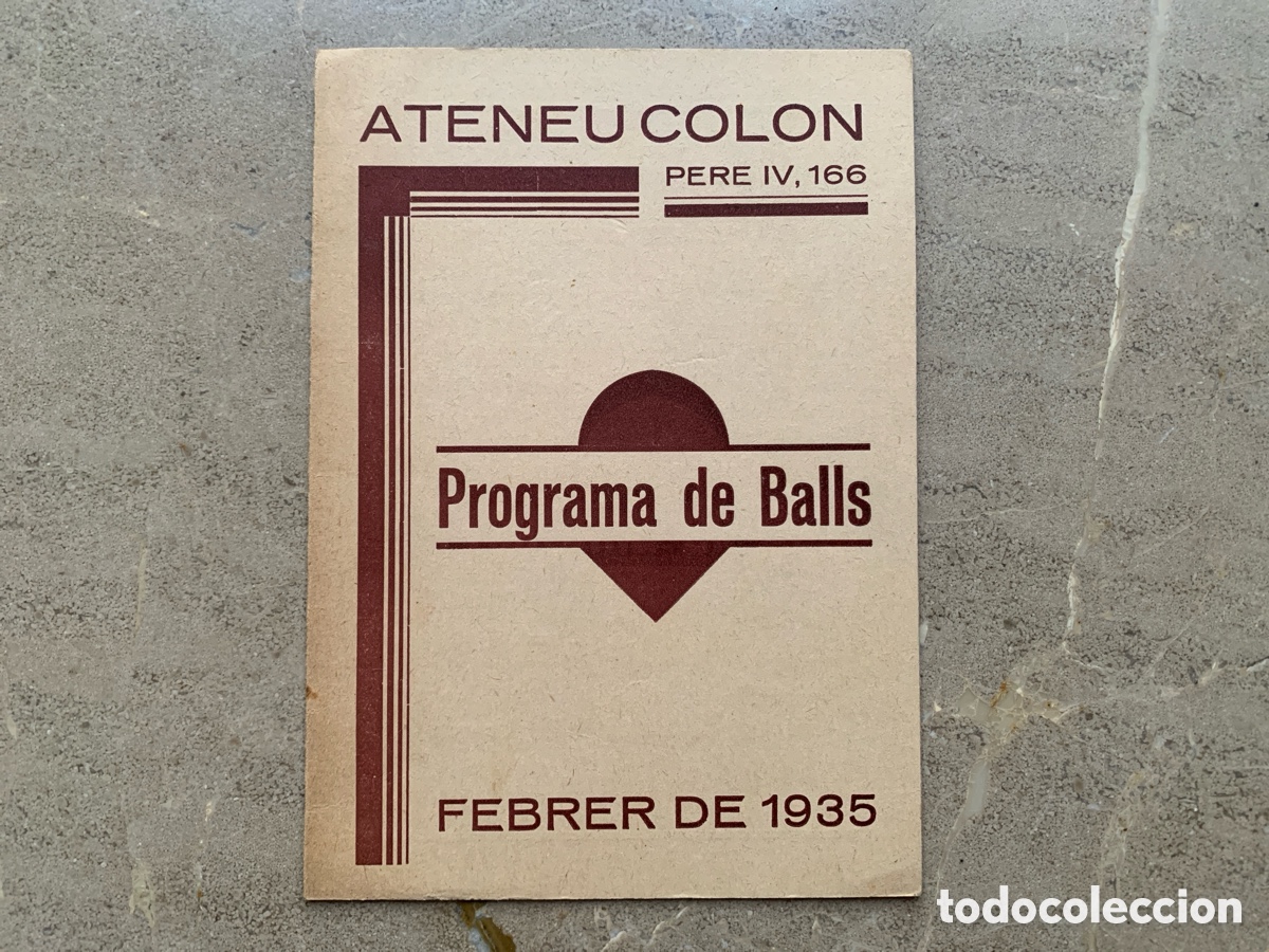 Coleccionismo: D&iacute;ptic Ateneu Colon - Carnaval - Programa de balls - Barcelona 1935 - Foto 1
