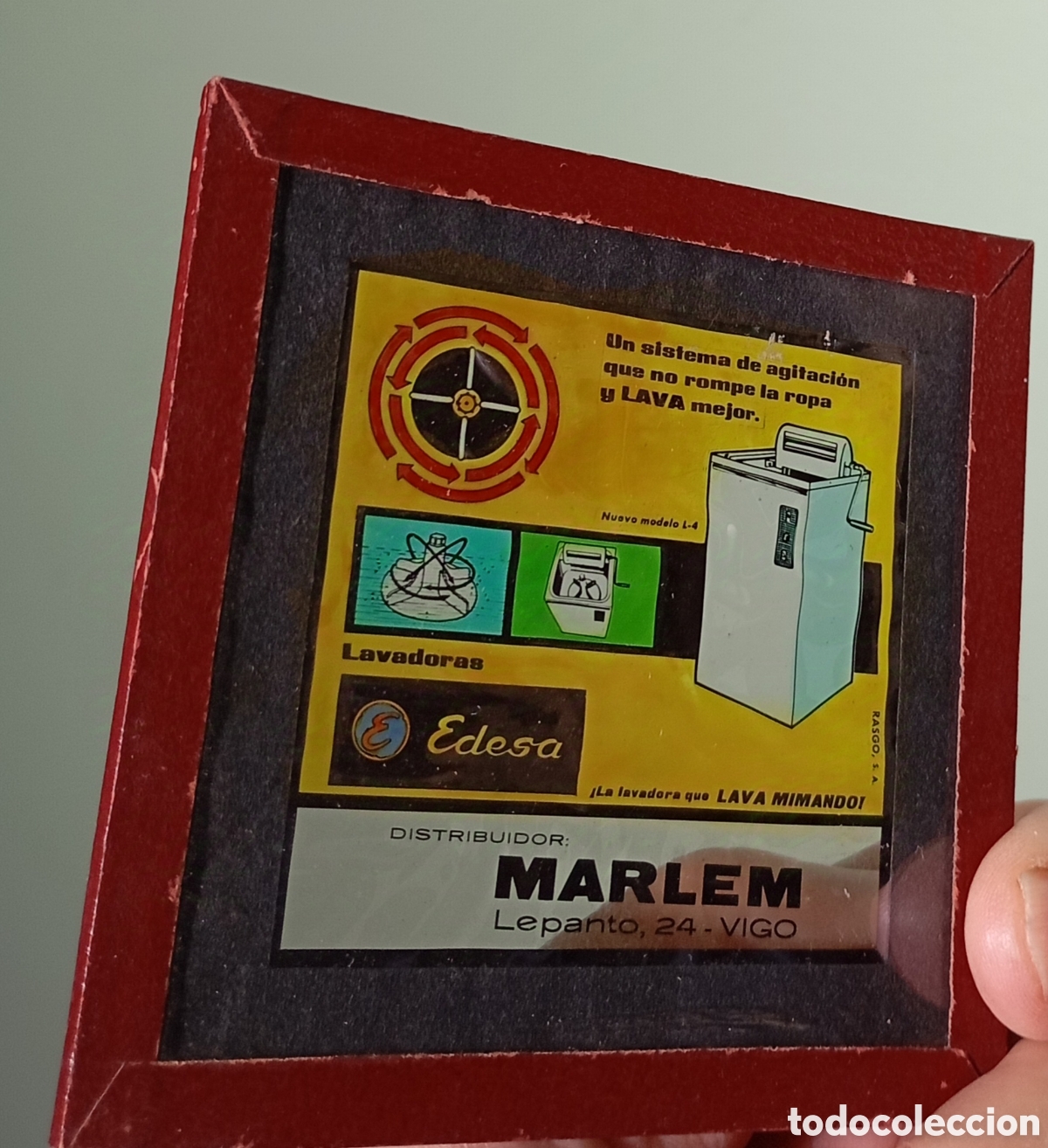 Collezionismo: Antigua diapositiva publicidad Edesa (Marlem Vigo) que se pon&iacute;an antiguamente en las salas cine