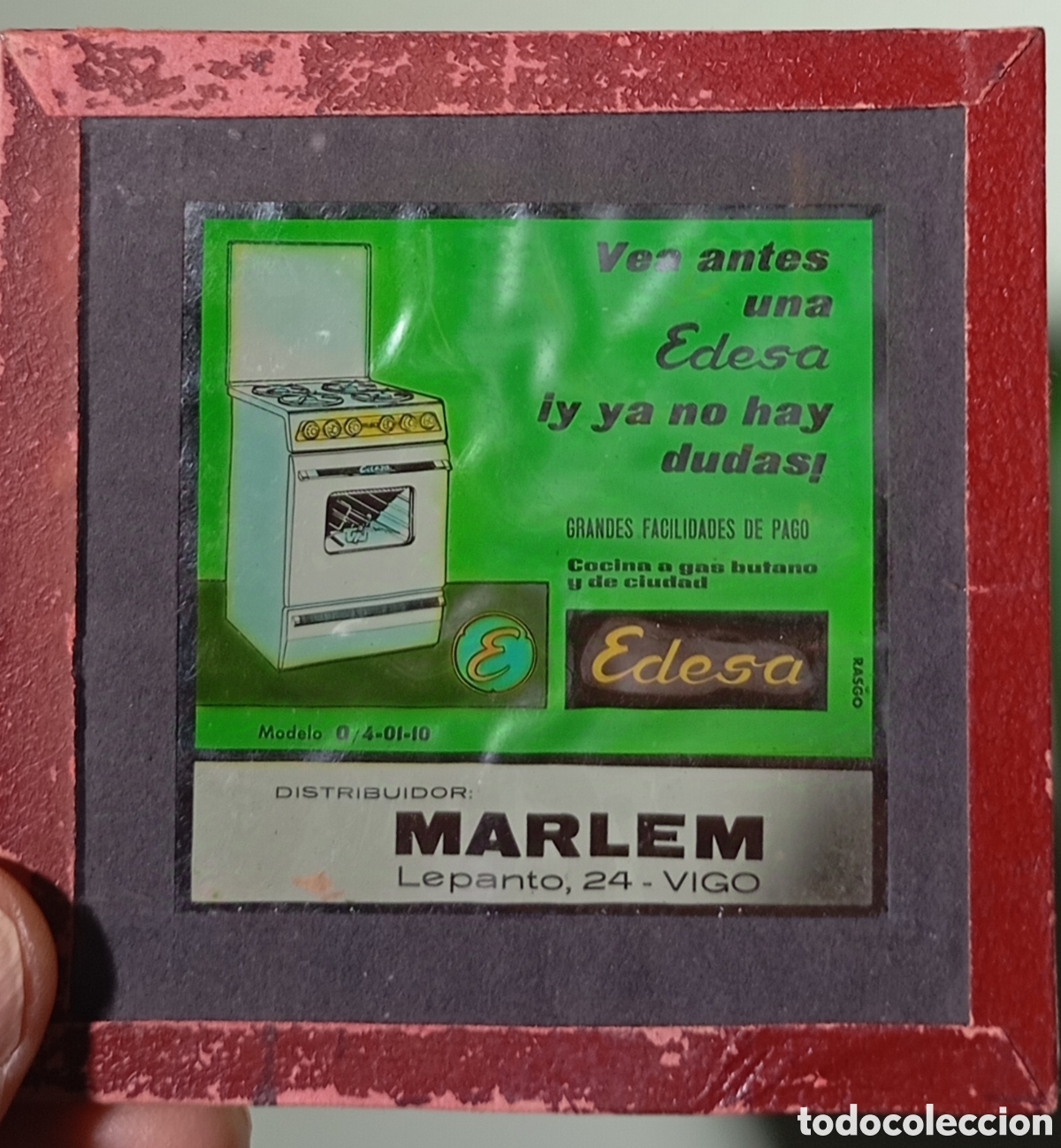 Collezionismo: Antigua diapositiva publicidad Edesa( Marlem Vigo) que se pon&iacute;an en las salas de cine