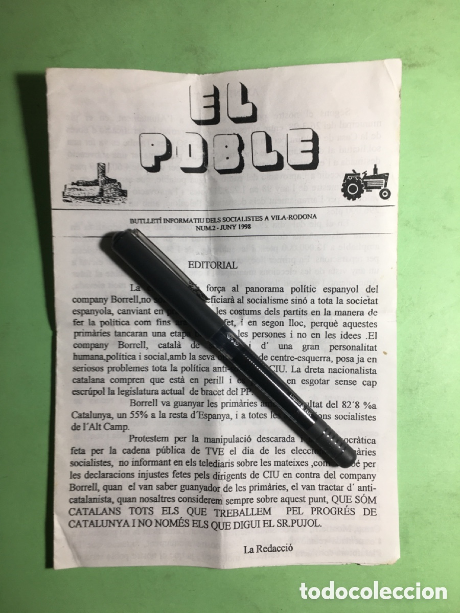 Coleccionismo: 1998 PSC ALT CAMP VALLS JUNY &lsquo;&rsquo;EL POBLE&rsquo;&rsquo; N&Uacute;M 2 VILA-RODONA BUTLLET&Iacute; DELS SOCIALISTES