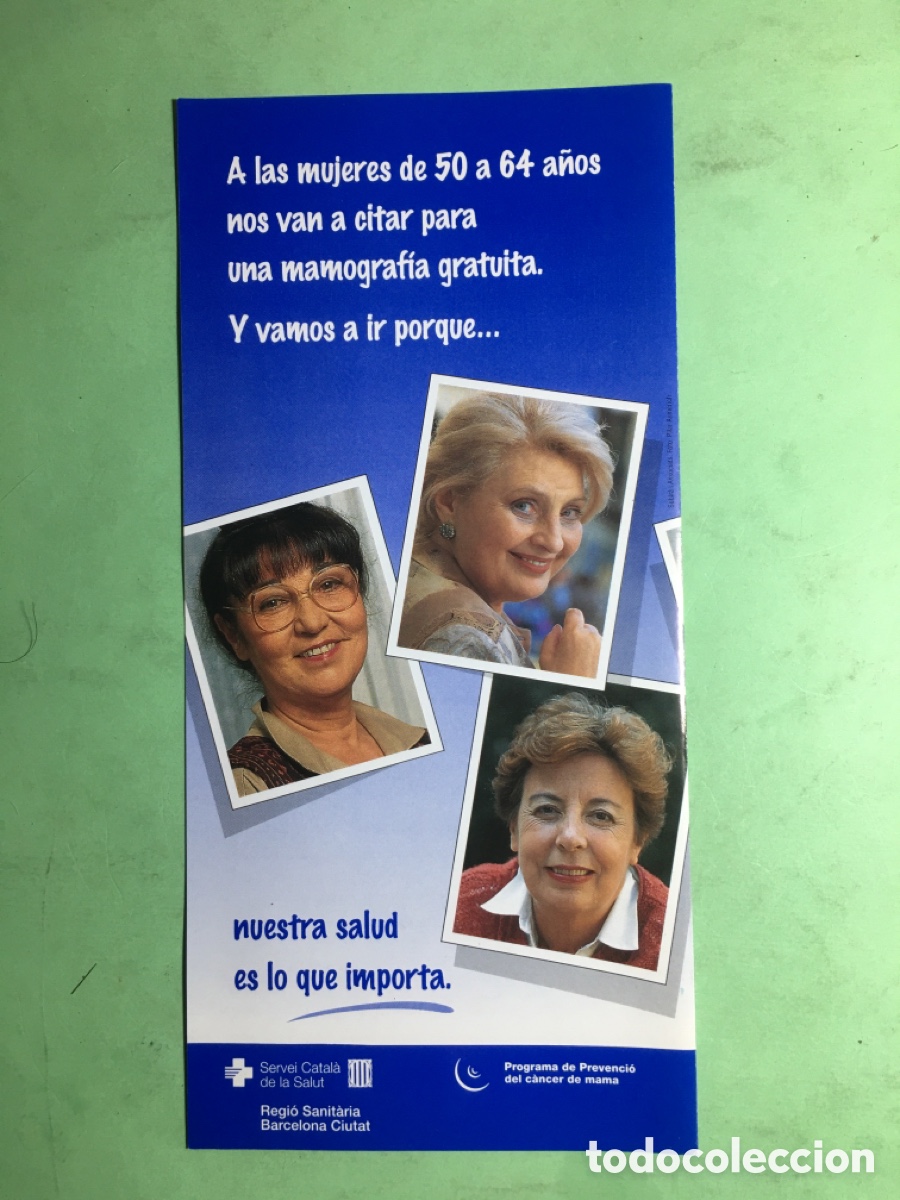 Coleccionismo: CARTA I FULLET SERVEI CATAL&Agrave; DE LA SALUT PROGRAMA PREVENCI&Oacute; DEL C&Agrave;NCER DE MAM&Aacute; DONES 50/64 ANYS