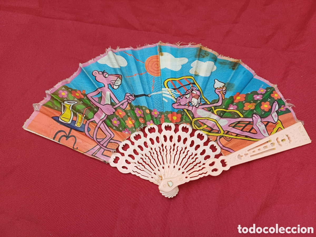 Coleccionismo: ANTIGUO ABANICO PANTERA ROSA - Foto 1