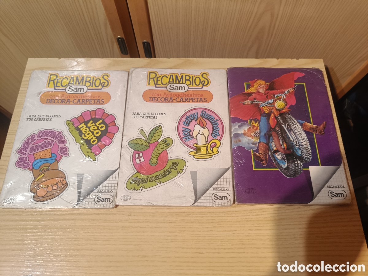 Coleccionismo: LOTE 3 Antiguo recambio tama&ntilde;o cuartilla de hojas milimetradas con pegatinas cromos a&ntilde;os 80