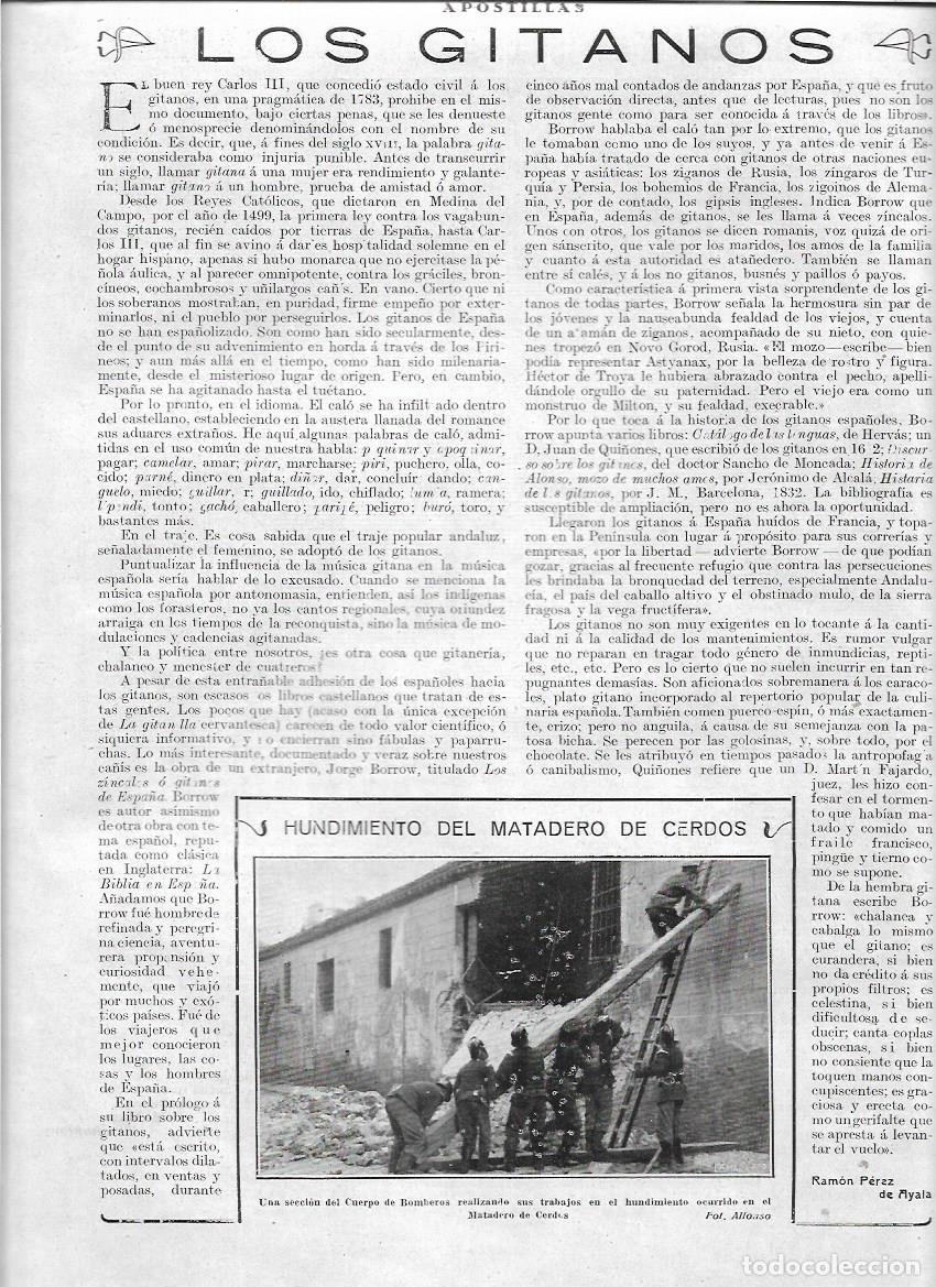Coleccionismo: A&Ntilde;O 1919 RECORTE PRENSA LOS GITANOS POR RAMON PEREZ DE AYALA