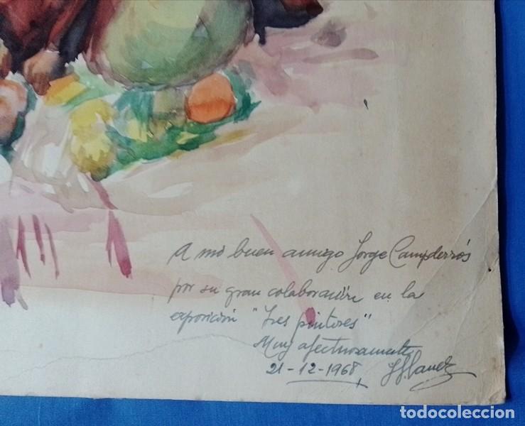 Coleccionismo: Lamina de acuarela bodegon 1968 - Foto 2