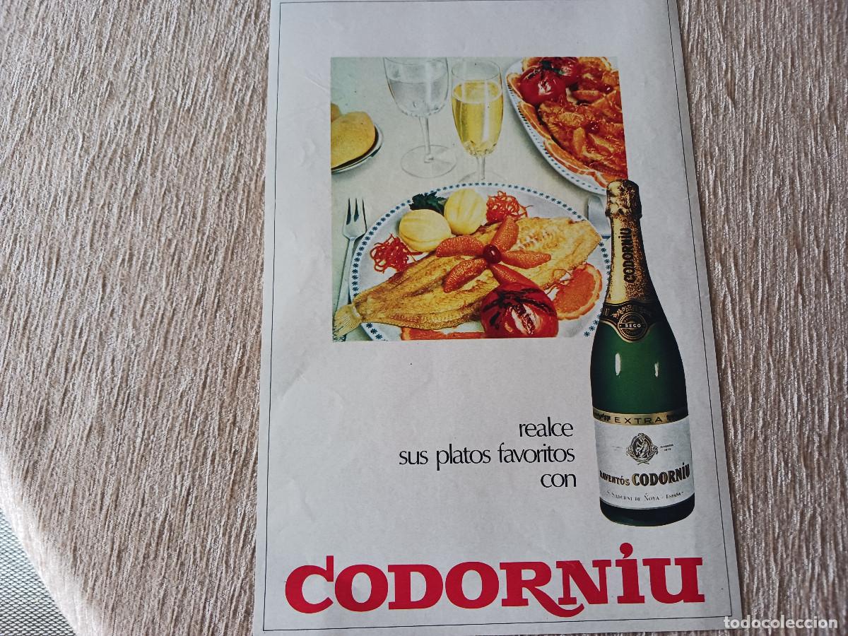 Coleccionismo: anuncio de cava codorniu, realce sus platos con codorniu - Foto 1