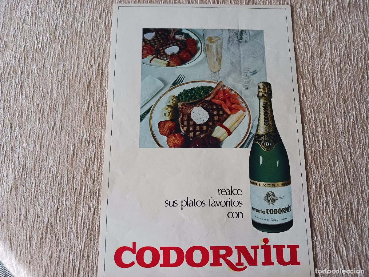 Coleccionismo: anuncio de cava codorniu, realce sus platos con codorniu - Foto 1