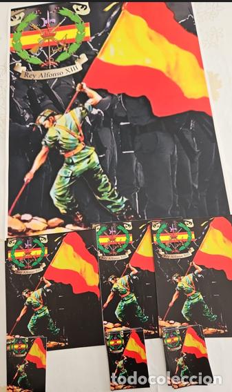 Coleccionismo: LOTE DE L&Aacute;MINA Y PEGATINAS DE LA LEGI&Oacute;N SIEMPRE EN VANGUARDIA