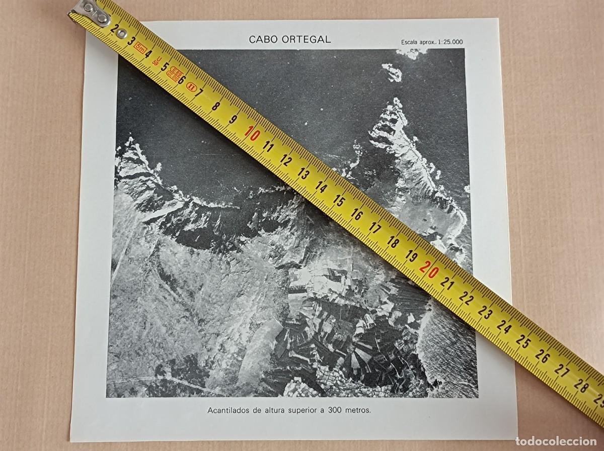 Coleccionismo: L&Aacute;MINA FOTOGRAF&Iacute;A VISTA A&Eacute;REA DE CABO ORTEGAL CON ESCALA EN MARGEN SUPERIOR