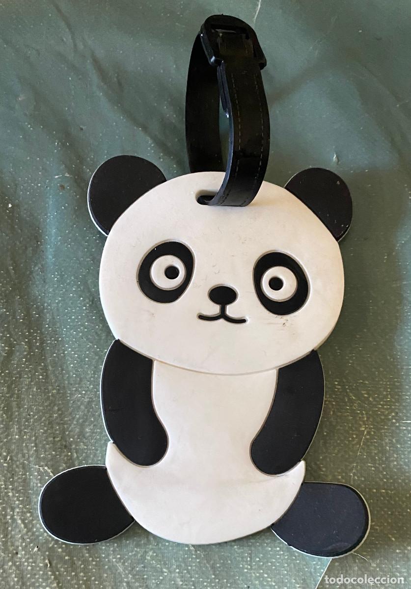 Collectionnisme: Etiqueta de identificaci&oacute;n de equipaje. Oso panda divertido. De pl&aacute;stico flexible. Buen estado.