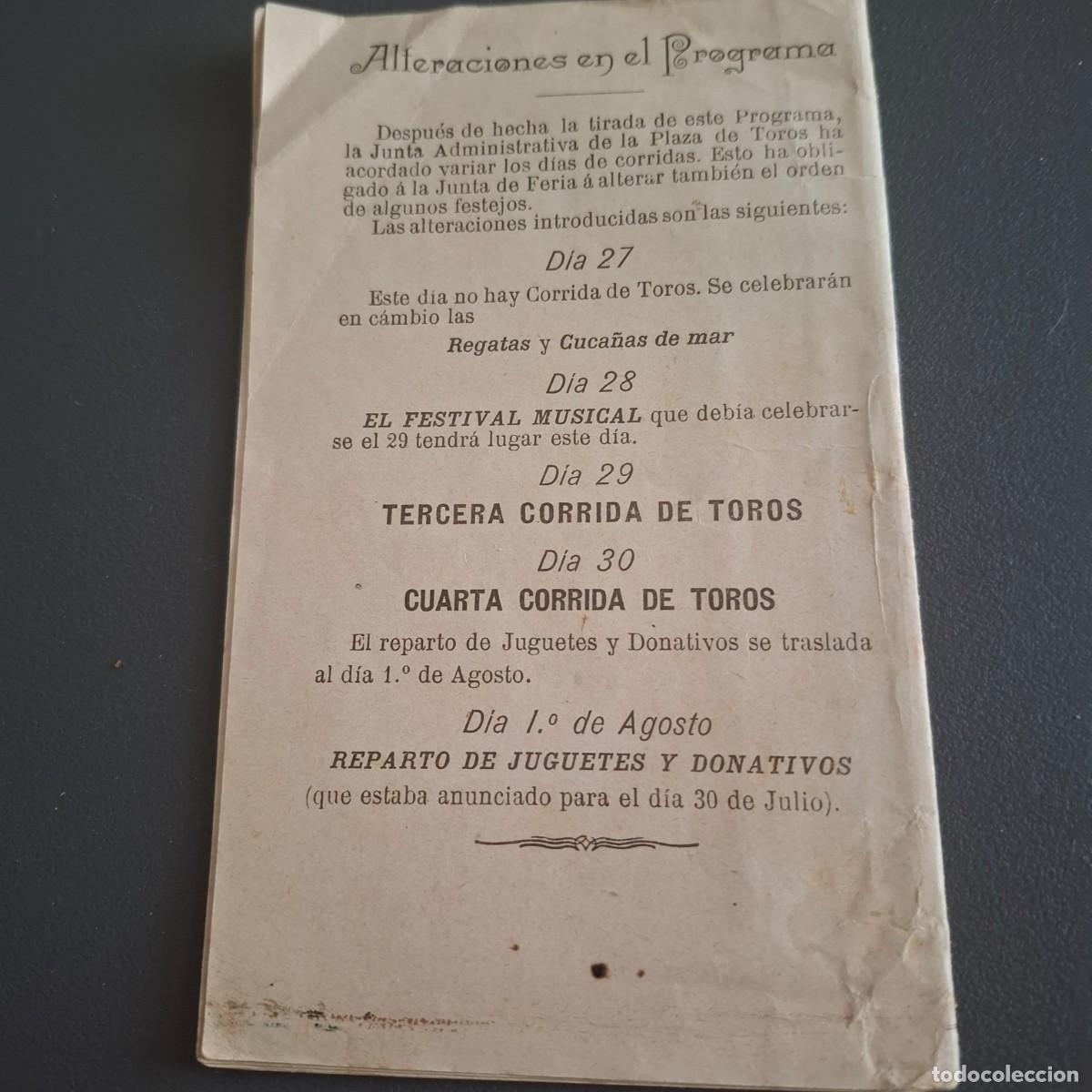 Coleccionismo: Programa Oficial Feria de Julio de Valencia - 1897 - Foto 2