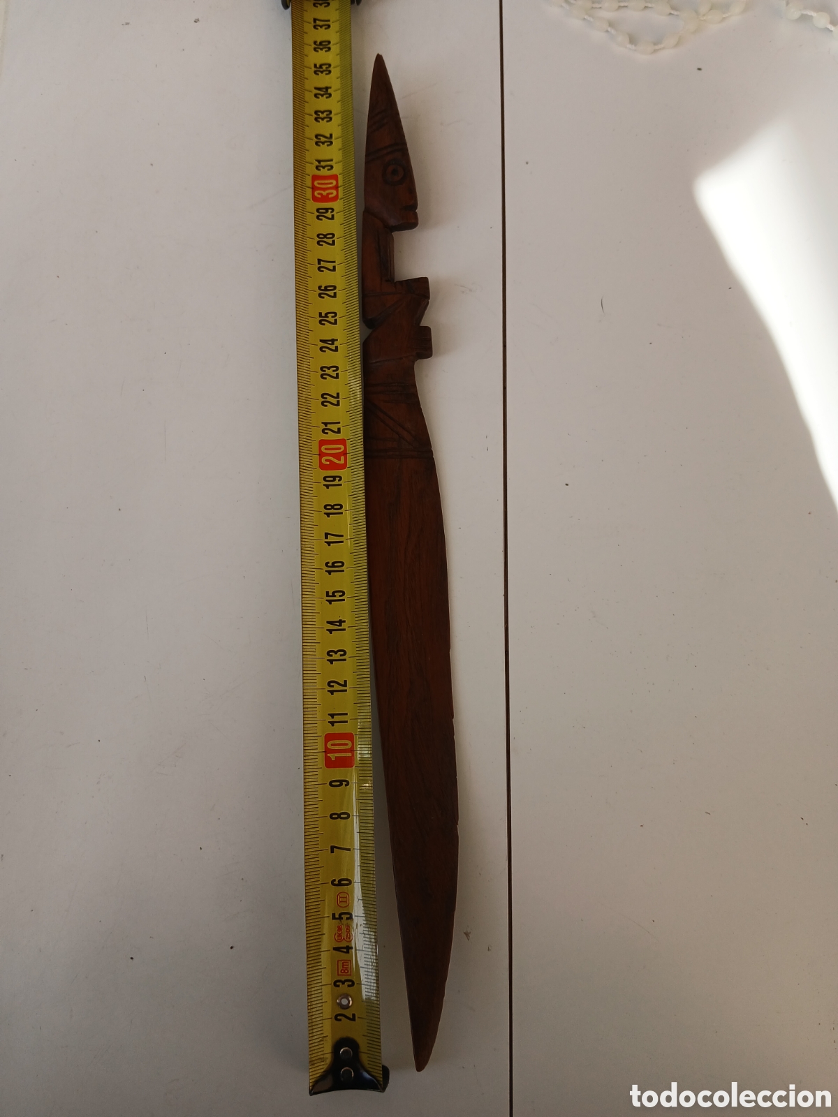 Coleccionismo: CUCHILLO DE MADERA TALLADA ref JJ - Foto 2