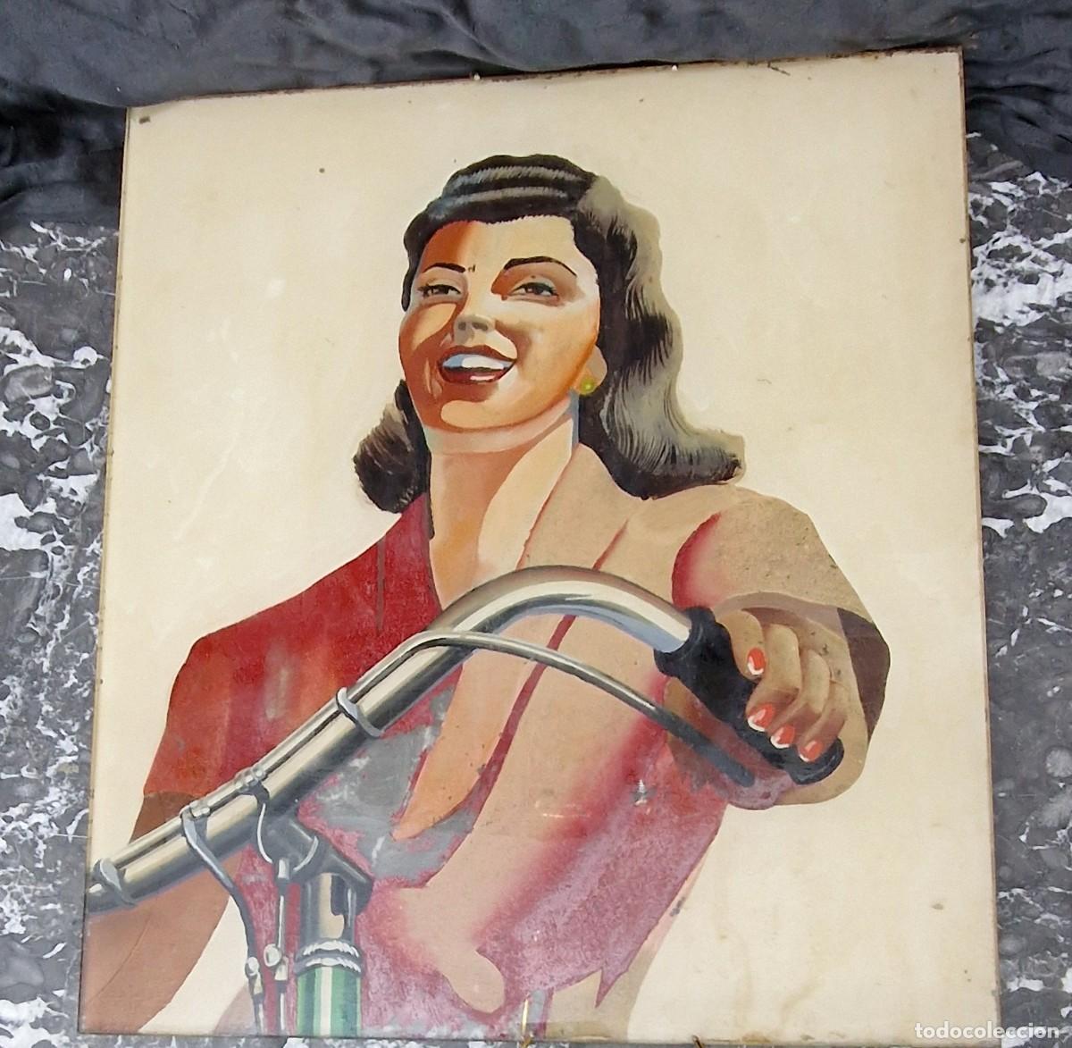 Colecionismo: CRISTAL PUBLICITARIO ORIGINAL PINTADO, D&Eacute;CADA DE LOS A&Ntilde;OS 60.