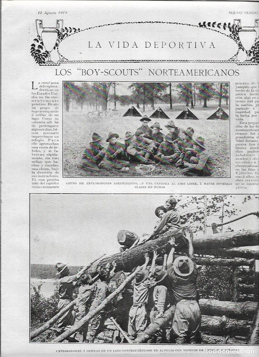 Sammelleidenschaft Papier: A&Ntilde;O 1919 RECORTE PRENSA AMERICA BOY SCOUTS NORTEAMERICANOS EXPLORADORES NUDOS REFUGIO ARBOLES