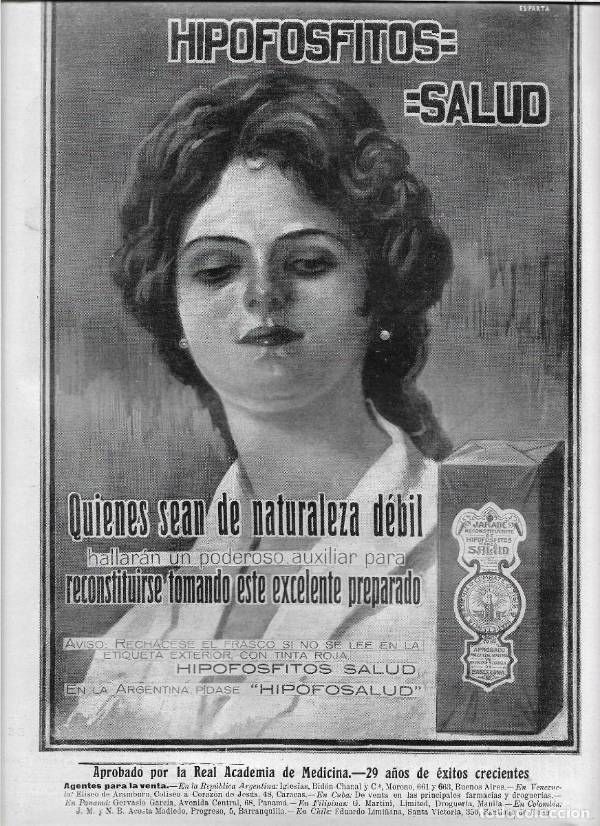 Collecting paper: A&Ntilde;O 1919 RECORTE PRENSA PUBLICIDAD HIPOFOSFITOS SALUD RECONSTITUYENTE FARMACIA ANEMIA