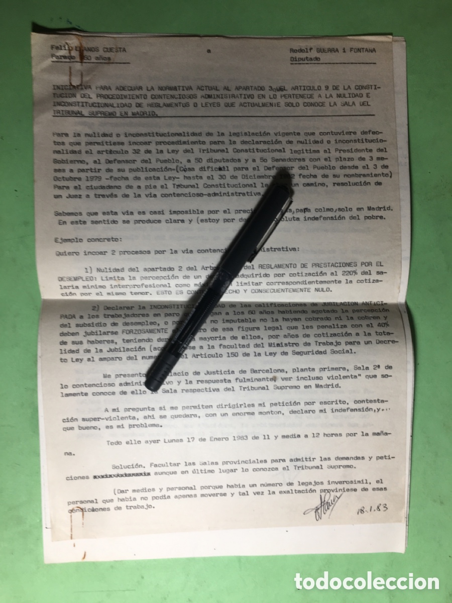Coleccionismo: 1983 DOCUMENTOS VARIOS PRESTACIONES POR DESEMPLEO Y JUBILACI&Oacute;N FORZOSA