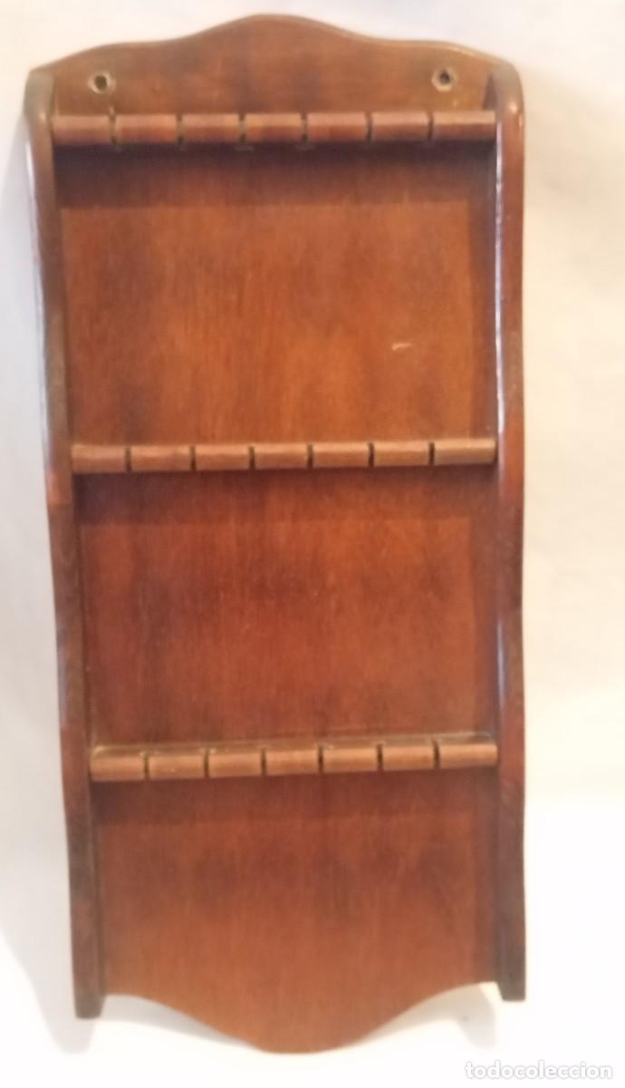 Coleccionismo: Mueble de madera para cucharas - Foto 9